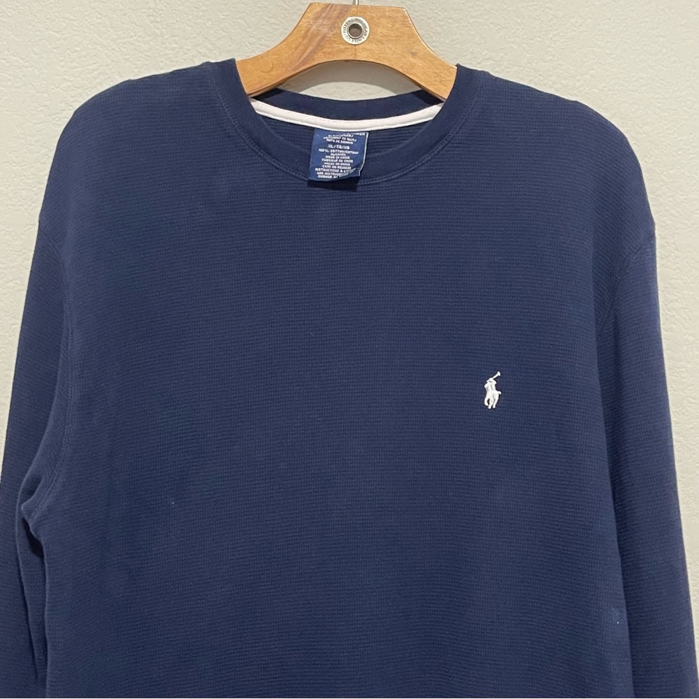 Polo Ralph Lauren Sleepwear in Waffle Knit Thermal Size XL Navy Blue 100% Cotton